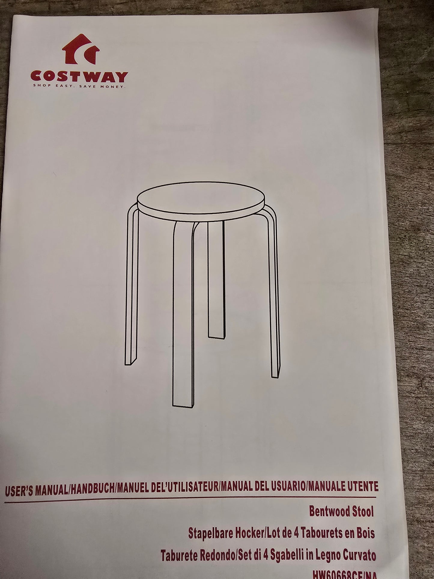 Costway stapelbare Hocker aus Holz 4er Set