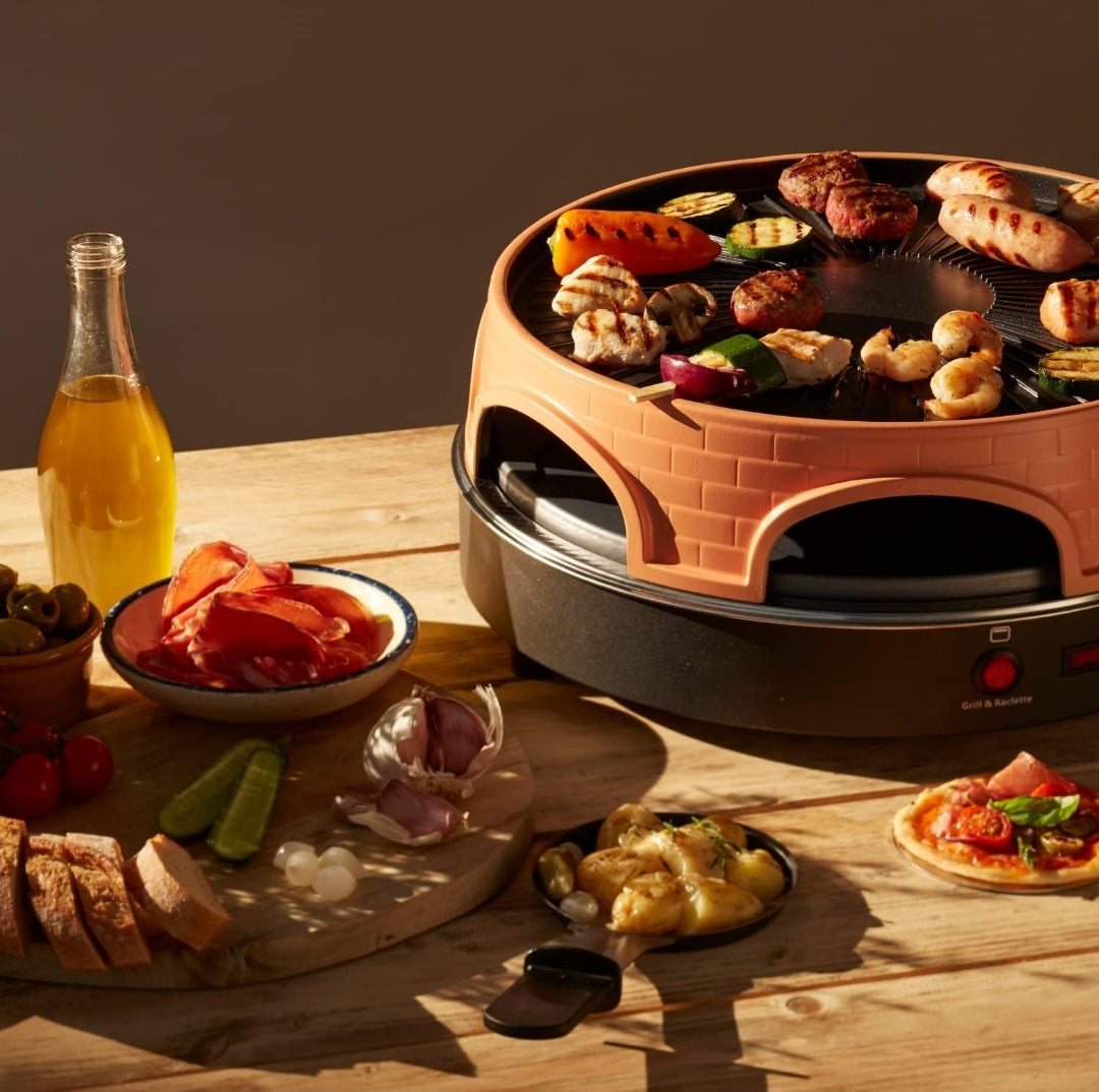 Emerio Pizzaofen, PIZZARETTE, 3 in 1 Pizza-Raclette-Grill, NEU!