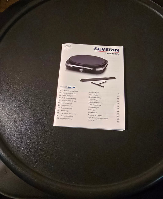 SEVERIN Crepesmaker mit abnehmbarer XXL Grillplatte (38 cm), ca. 1.500 W, Edelstahl, NEU!