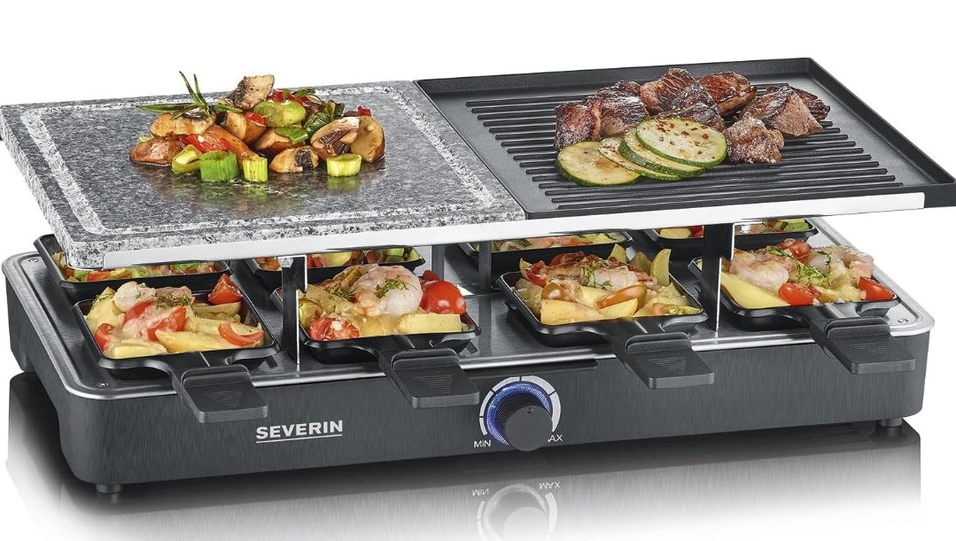 SEVERIN Raclette-Grill mit Naturgrillstein und Grillplatte, 1300W